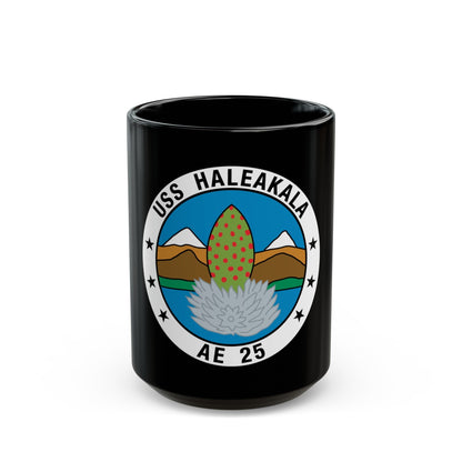 USS Haleakala AE 25 (U.S. Navy) Black Coffee Mug-15oz-The Sticker Space