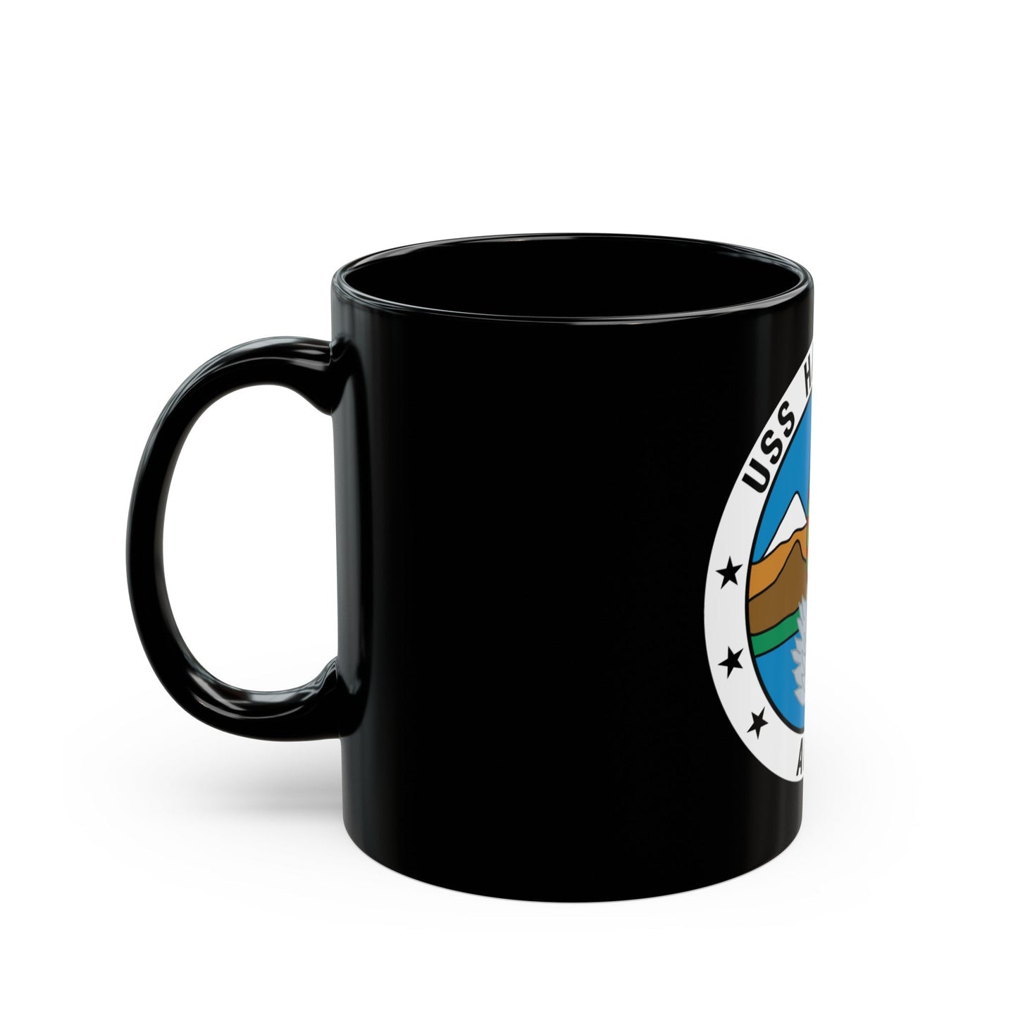 USS Haleakala AE 25 (U.S. Navy) Black Coffee Mug-The Sticker Space