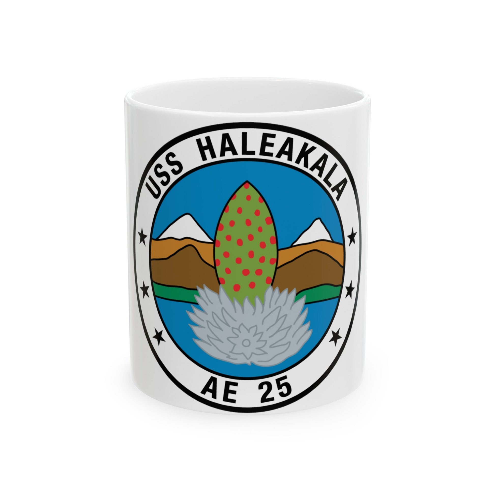 USS Haleakala AE 25 (U.S. Navy) White Coffee Mug-11oz-The Sticker Space