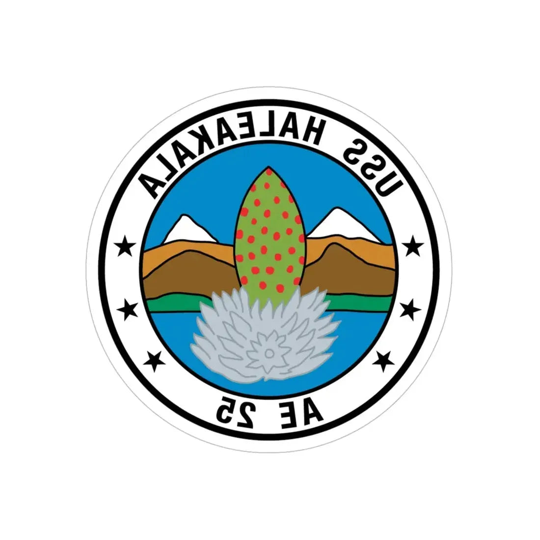 USS Haleakala AE 25 (U.S. Navy) REVERSE PRINT Transparent Die-Cut STICKER 6 Inch Die-Cut Transparent - The Sticker Space
