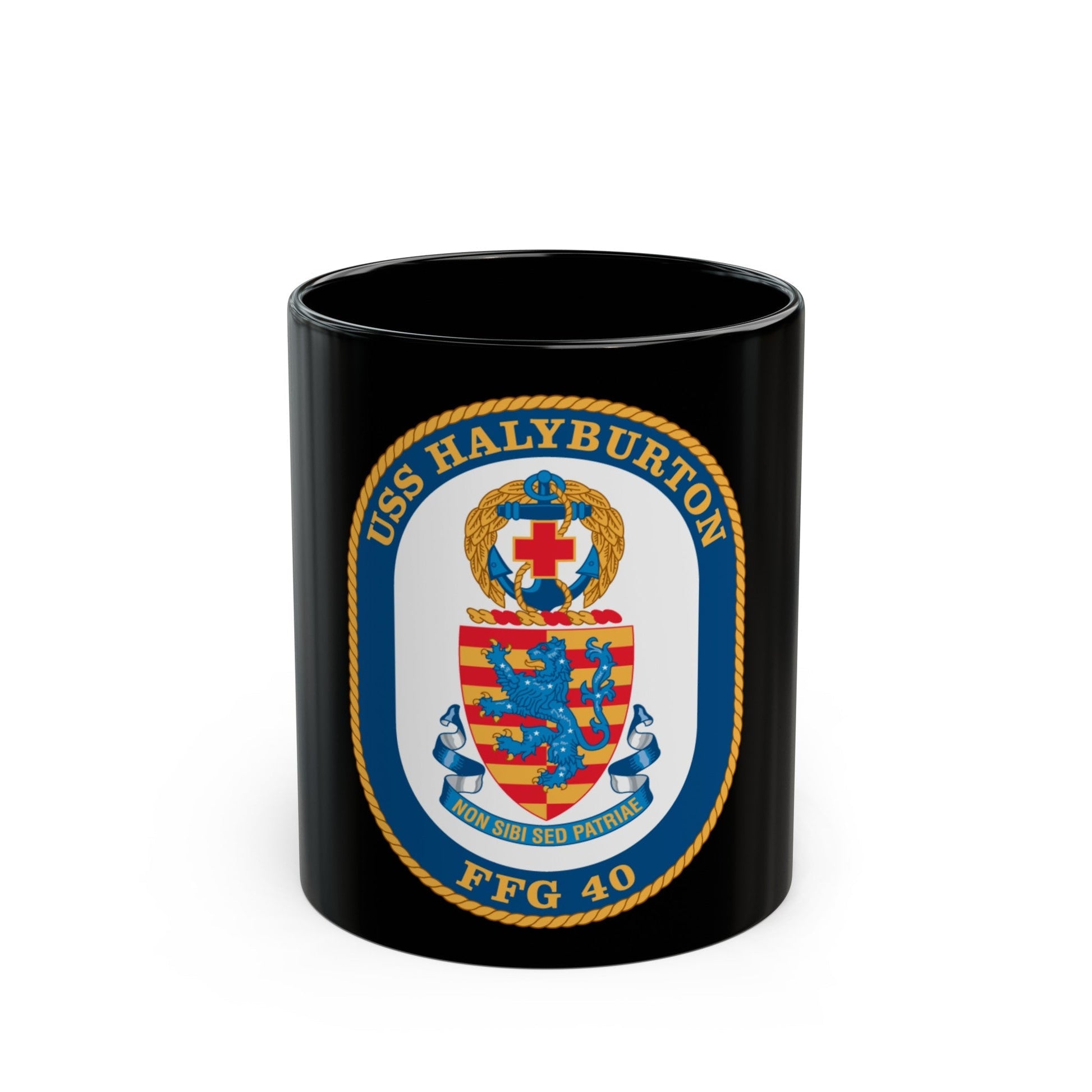 USS Halyburton FFG 40 (U.S. Navy) Black Coffee Mug-11oz-The Sticker Space