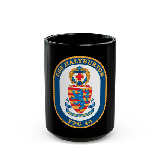 USS Halyburton FFG 40 (U.S. Navy) Black Coffee Mug-15oz-The Sticker Space