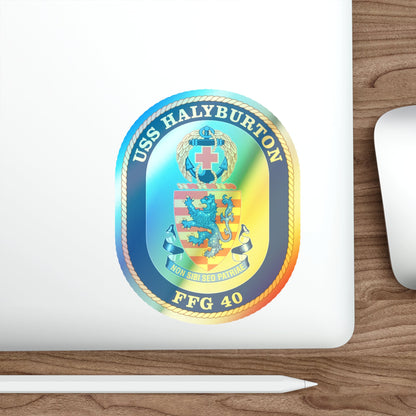 USS Halyburton FFG 40 (U.S. Navy) Holographic STICKER Die-Cut Vinyl Decal-The Sticker Space