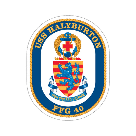 USS Halyburton FFG 40 (U.S. Navy) STICKER Vinyl Die-Cut Decal-White-The Sticker Space