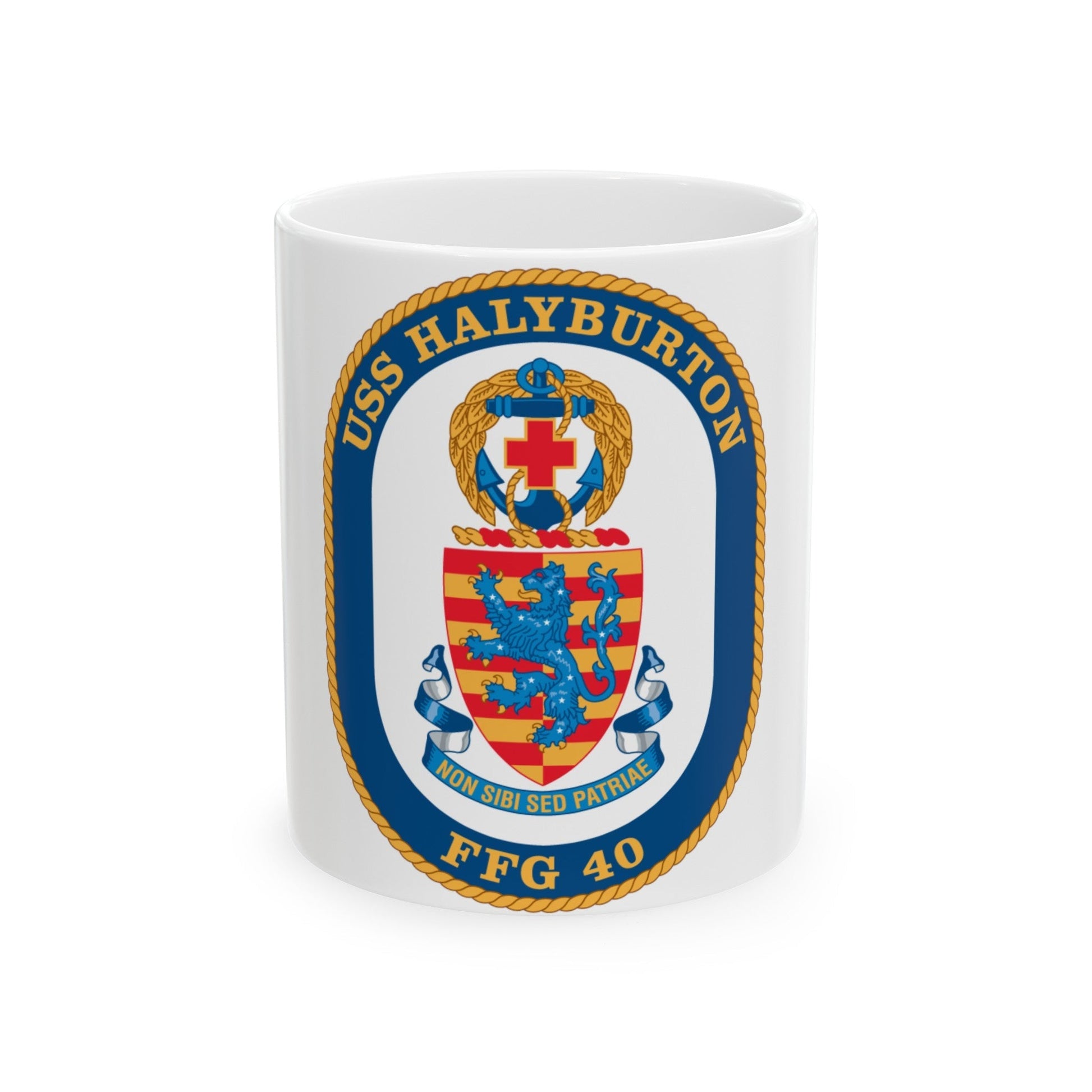 USS Halyburton FFG 40 (U.S. Navy) White Coffee Mug-11oz-The Sticker Space