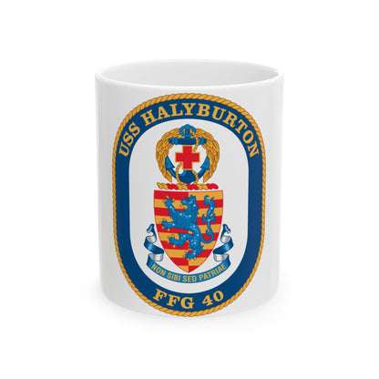 USS Halyburton FFG 40 (U.S. Navy) White Coffee Mug-11oz-The Sticker Space