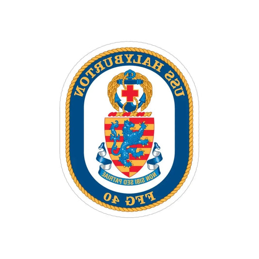 USS Halyburton FFG 40 (U.S. Navy) REVERSE PRINT Transparent Die-Cut STICKER 6 Inch Die-Cut Transparent - The Sticker Space