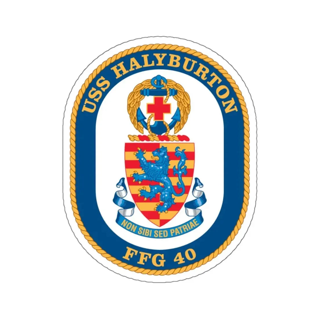 USS Halyburton FFG 40 (U.S. Navy) STICKER Vinyl Kiss-Cut Decal 6 Inch White - The Sticker Space