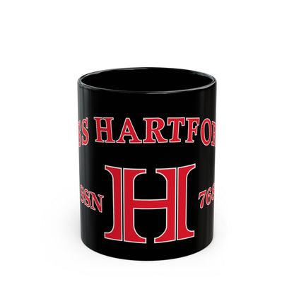 USS Hartford SSN 768 Flag (U.S. Navy) Black Coffee Mug-11oz-The Sticker Space