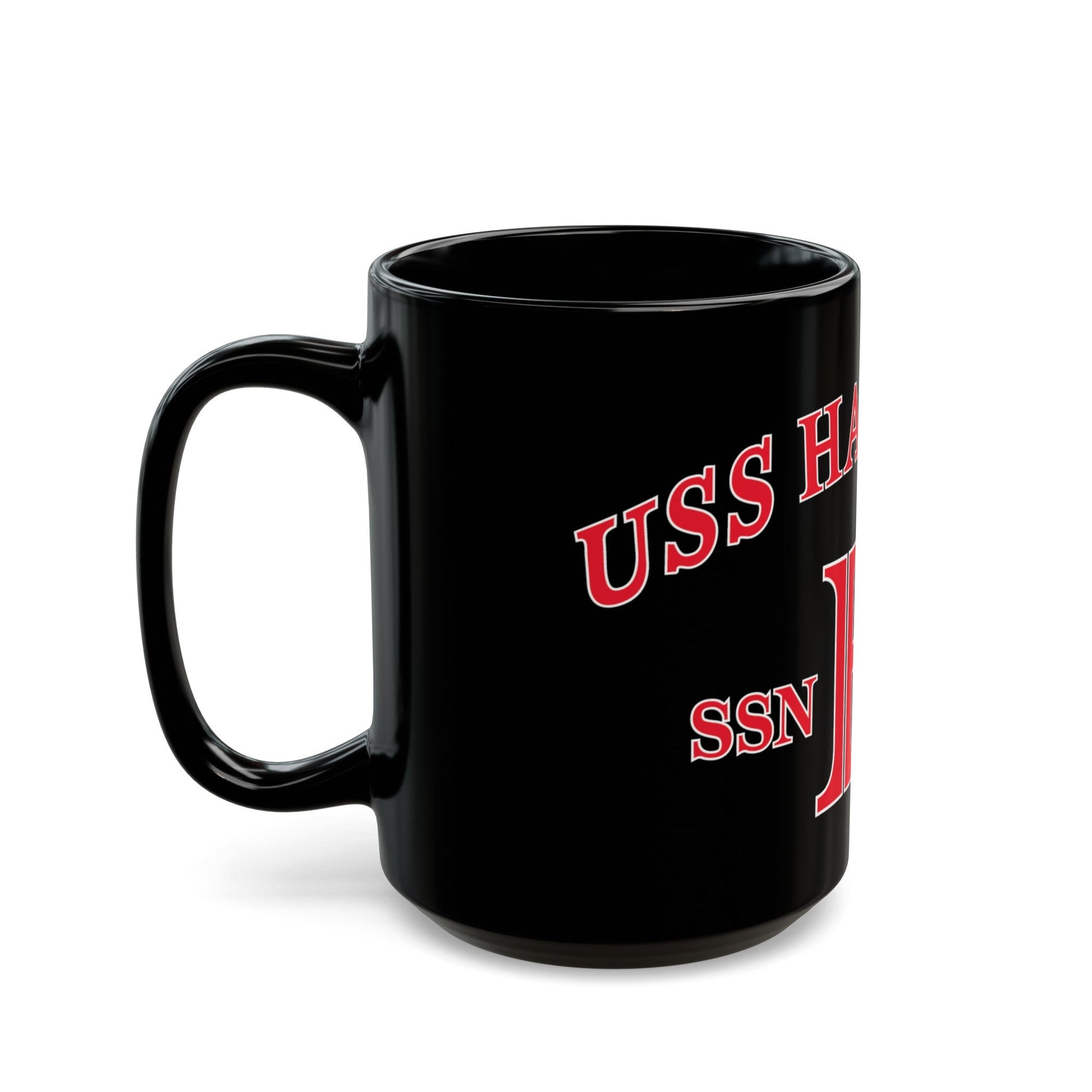 USS Hartford SSN 768 Flag (U.S. Navy) Black Coffee Mug-The Sticker Space