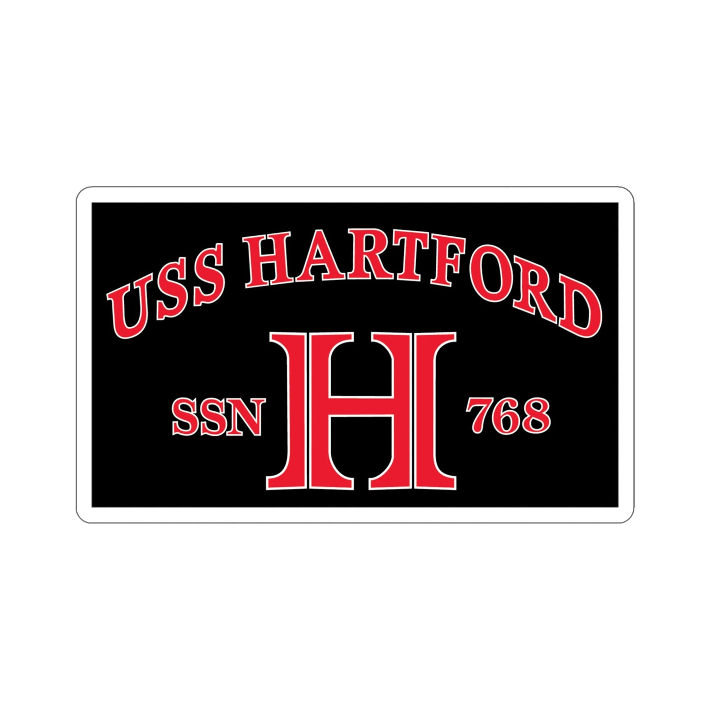 USS Hartford SSN 768 Flag (U.S. Navy) STICKER Vinyl Die-Cut Decal-5 Inch-The Sticker Space