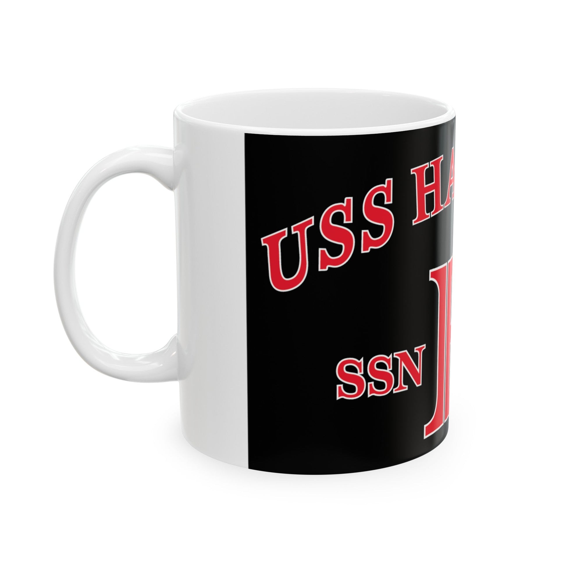 USS Hartford SSN 768 Flag (U.S. Navy) White Coffee Mug-The Sticker Space