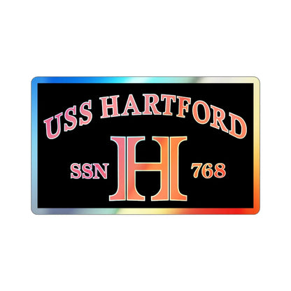 USS Hartford SSN 768 Flag (U.S. Navy) Holographic STICKER Die-Cut Vinyl Decal 2 Inch Holographic - The Sticker Space