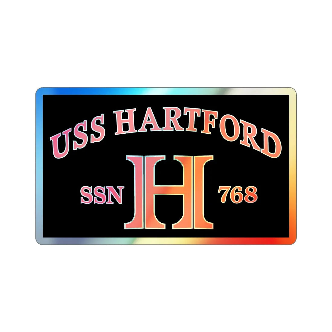 USS Hartford SSN 768 Flag (U.S. Navy) Holographic STICKER Die-Cut Vinyl Decal 3 Inch Holographic - The Sticker Space