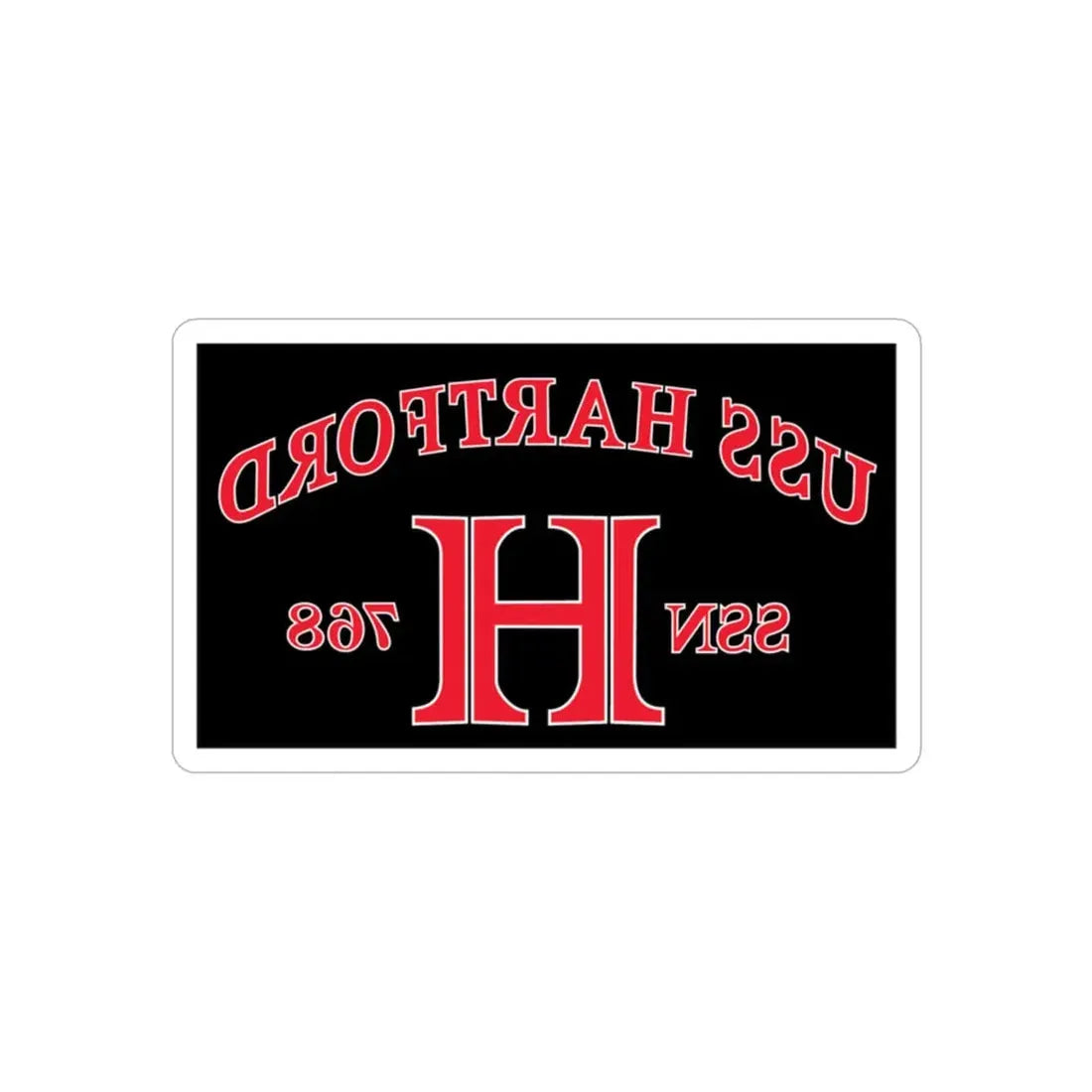 USS Hartford SSN 768 Flag (U.S. Navy) REVERSE PRINT Transparent Die-Cut STICKER 2 Inch Die-Cut Transparent - The Sticker Space