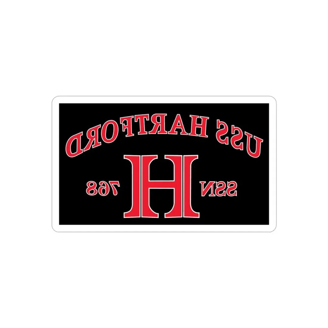 USS Hartford SSN 768 Flag (U.S. Navy) REVERSE PRINT Transparent Die-Cut STICKER 4 Inch Die-Cut Transparent - The Sticker Space