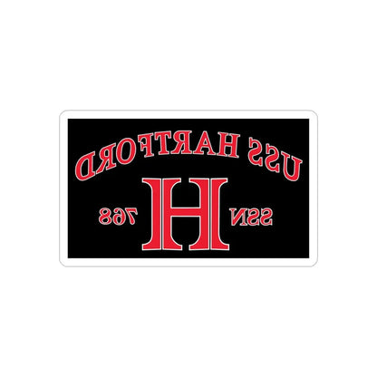 USS Hartford SSN 768 Flag (U.S. Navy) REVERSE PRINT Transparent Die-Cut STICKER 6 Inch Die-Cut Transparent - The Sticker Space