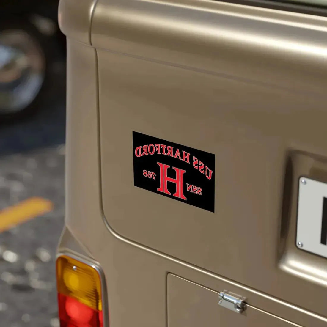 USS Hartford SSN 768 Flag (U.S. Navy) REVERSE PRINT Transparent Die-Cut STICKER - The Sticker Space