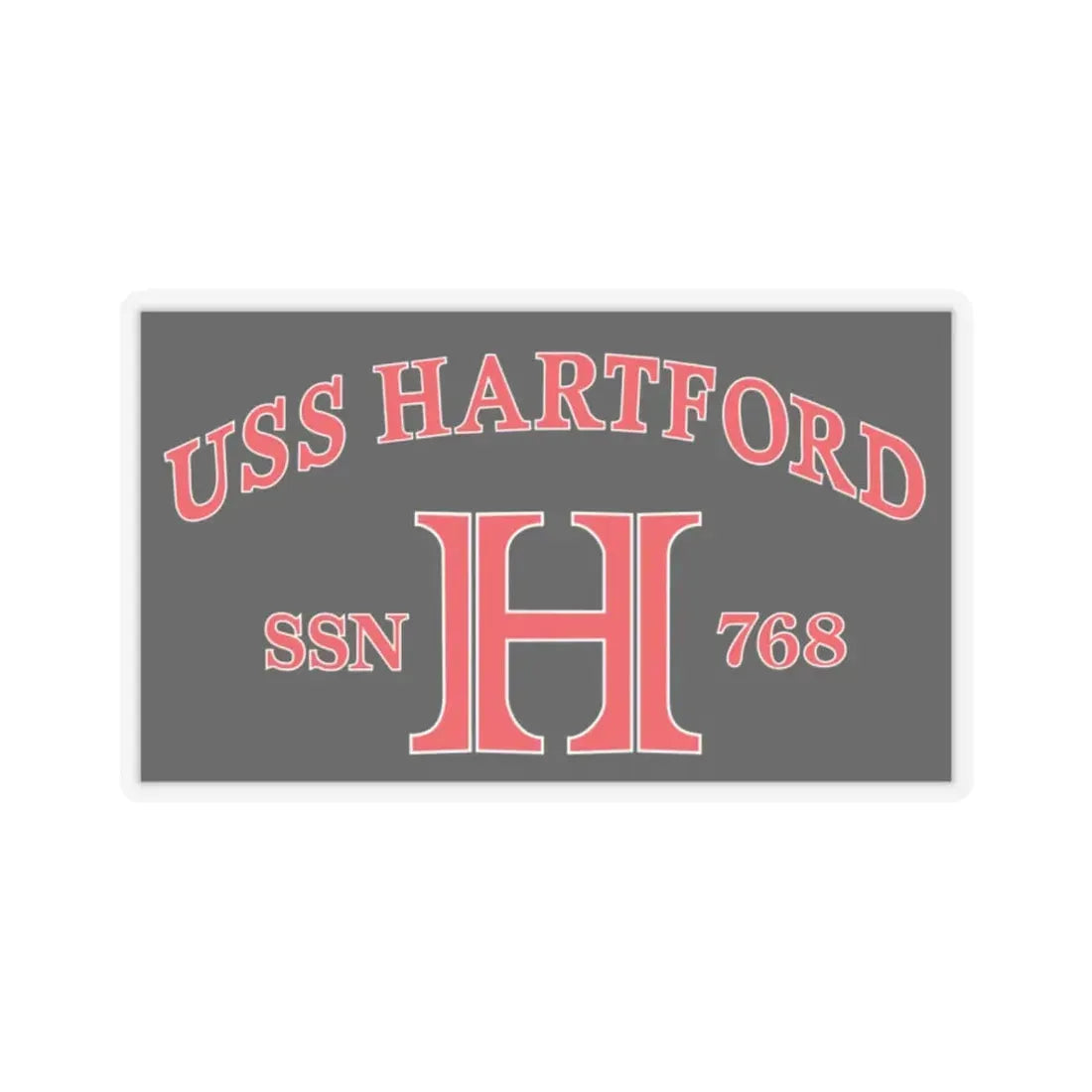 USS Hartford SSN 768 Flag (U.S. Navy) STICKER Vinyl Kiss-Cut Decal 2 Inch Transparent - The Sticker Space