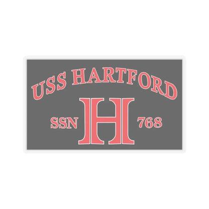 USS Hartford SSN 768 Flag (U.S. Navy) STICKER Vinyl Kiss-Cut Decal 2 Inch Transparent - The Sticker Space