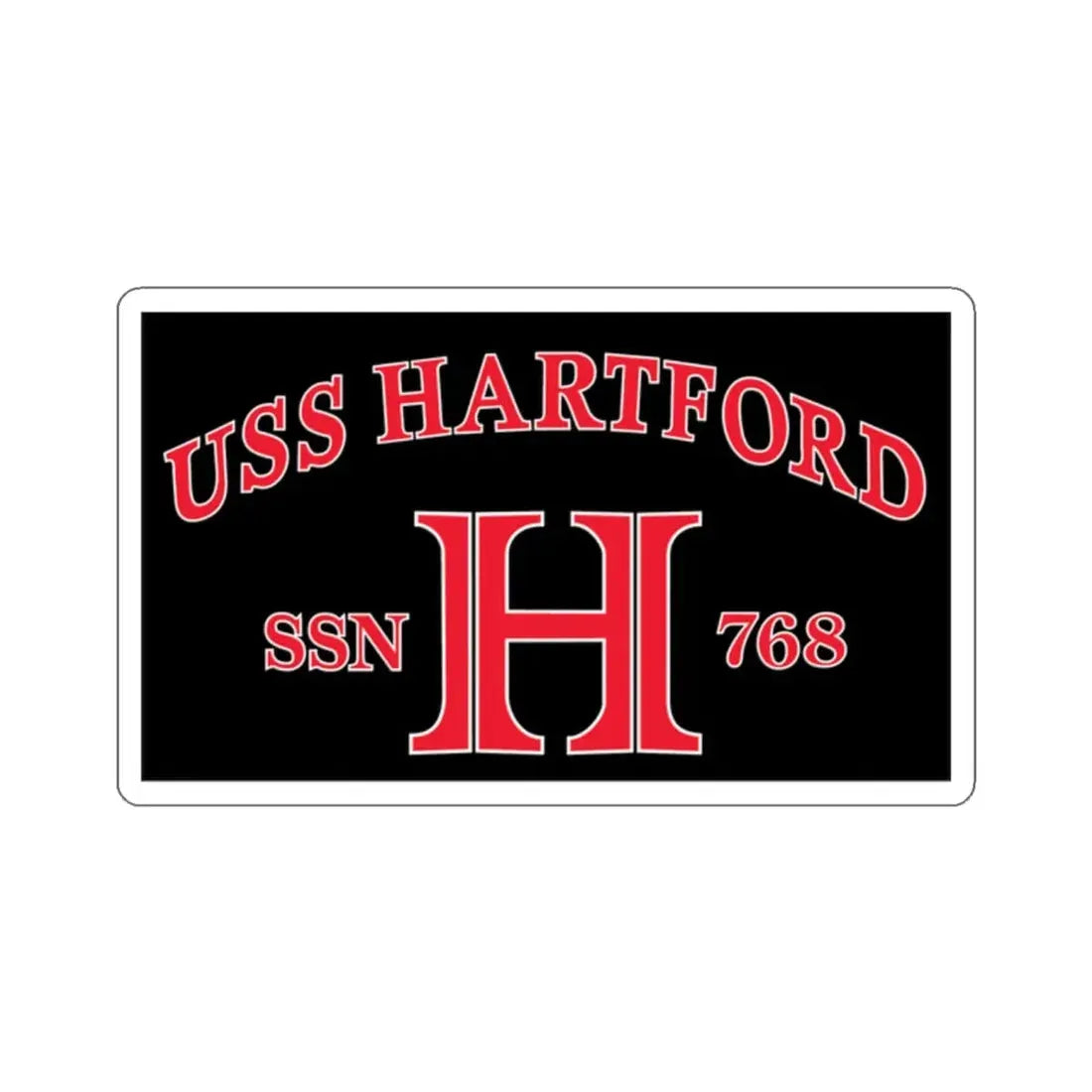 USS Hartford SSN 768 Flag (U.S. Navy) STICKER Vinyl Kiss-Cut Decal 2 Inch White - The Sticker Space