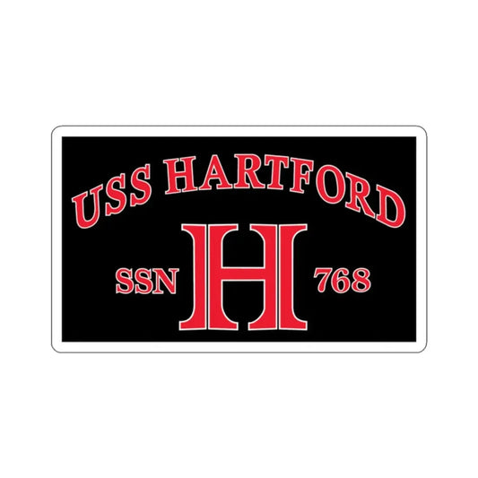USS Hartford SSN 768 Flag (U.S. Navy) STICKER Vinyl Kiss-Cut Decal 2 Inch White - The Sticker Space