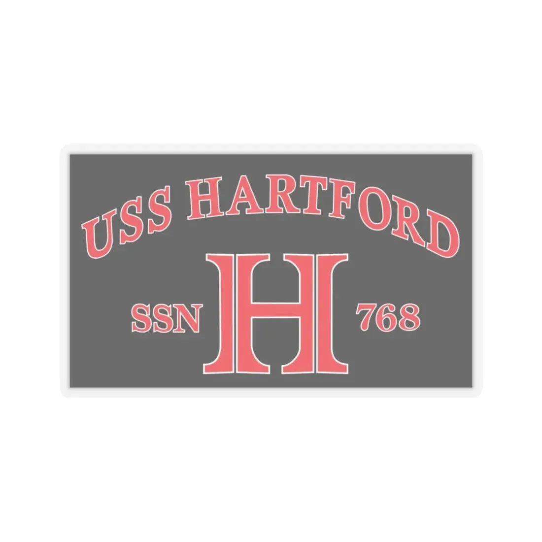 USS Hartford SSN 768 Flag (U.S. Navy) STICKER Vinyl Kiss-Cut Decal 3 Inch Transparent - The Sticker Space