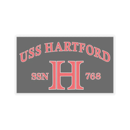 USS Hartford SSN 768 Flag (U.S. Navy) STICKER Vinyl Kiss-Cut Decal 3 Inch Transparent - The Sticker Space