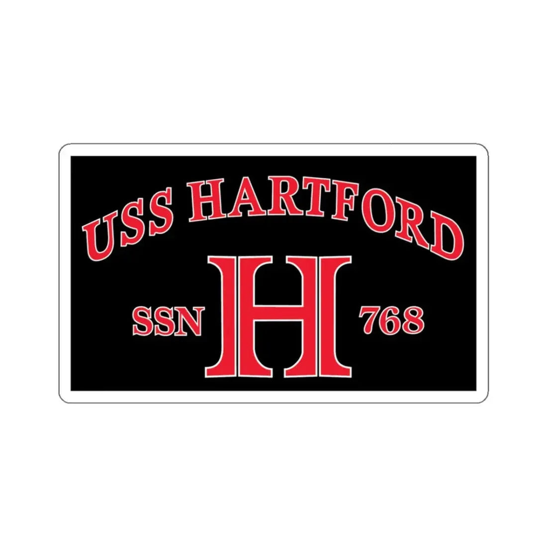 USS Hartford SSN 768 Flag (U.S. Navy) STICKER Vinyl Kiss-Cut Decal 3 Inch White - The Sticker Space