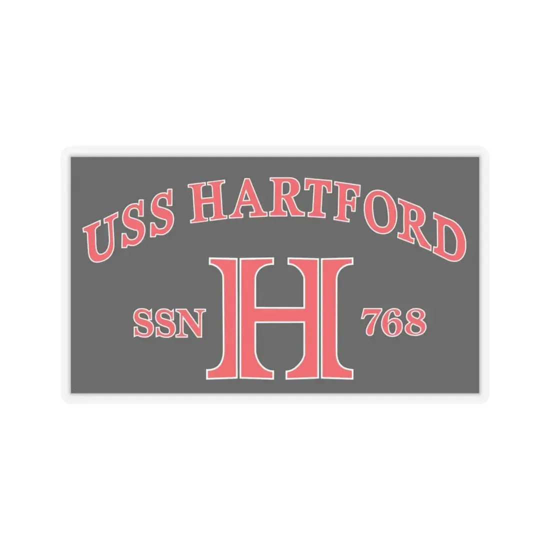 USS Hartford SSN 768 Flag (U.S. Navy) STICKER Vinyl Kiss-Cut Decal 4 Inch Transparent - The Sticker Space