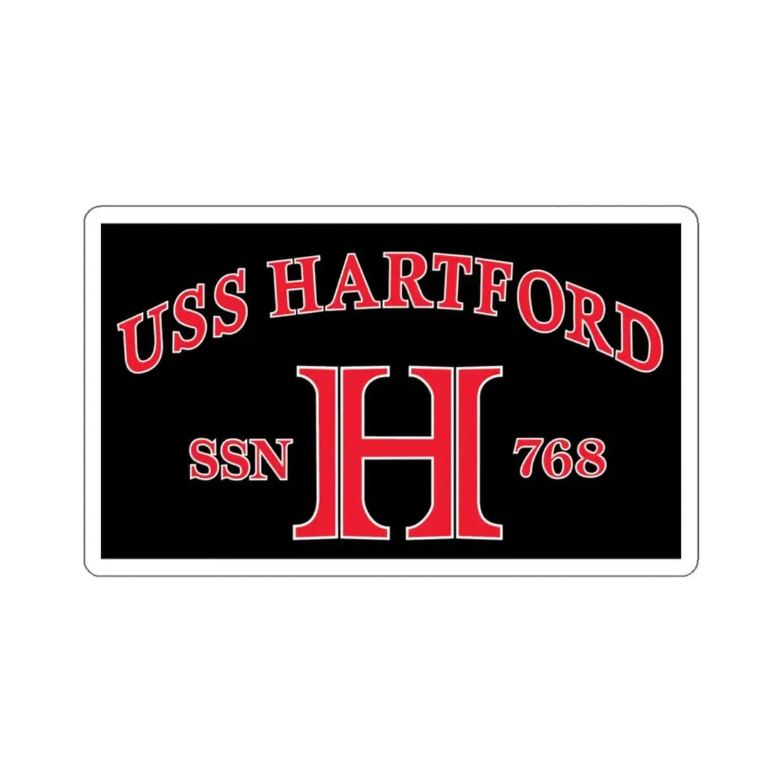 USS Hartford SSN 768 Flag (U.S. Navy) STICKER Vinyl Kiss-Cut Decal 4 Inch White - The Sticker Space