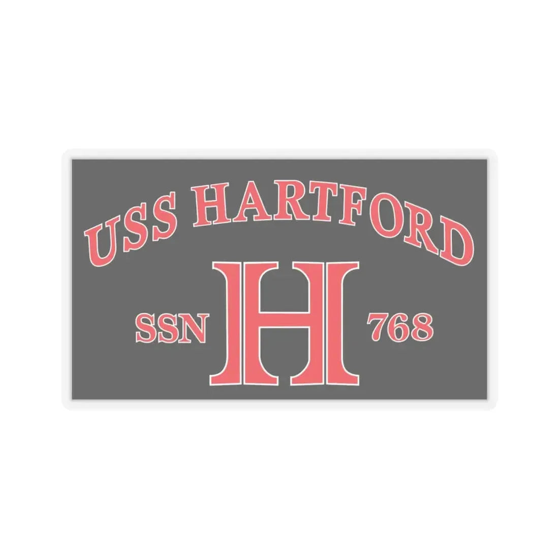 USS Hartford SSN 768 Flag (U.S. Navy) STICKER Vinyl Kiss-Cut Decal 6 Inch Transparent - The Sticker Space