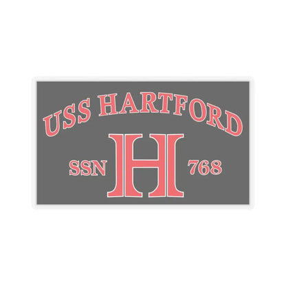 USS Hartford SSN 768 Flag (U.S. Navy) STICKER Vinyl Kiss-Cut Decal 6 Inch Transparent - The Sticker Space