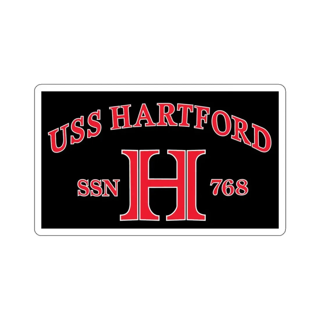 USS Hartford SSN 768 Flag (U.S. Navy) STICKER Vinyl Kiss-Cut Decal 6 Inch White - The Sticker Space