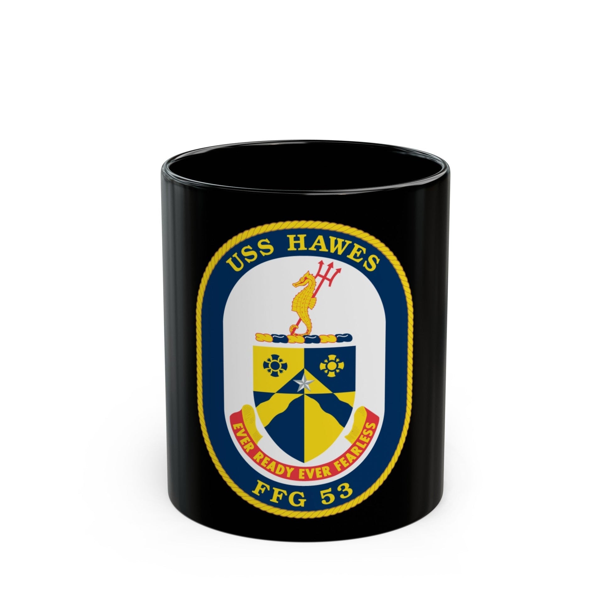 USS Hawes FFG 53 (U.S. Navy) Black Coffee Mug-11oz-The Sticker Space