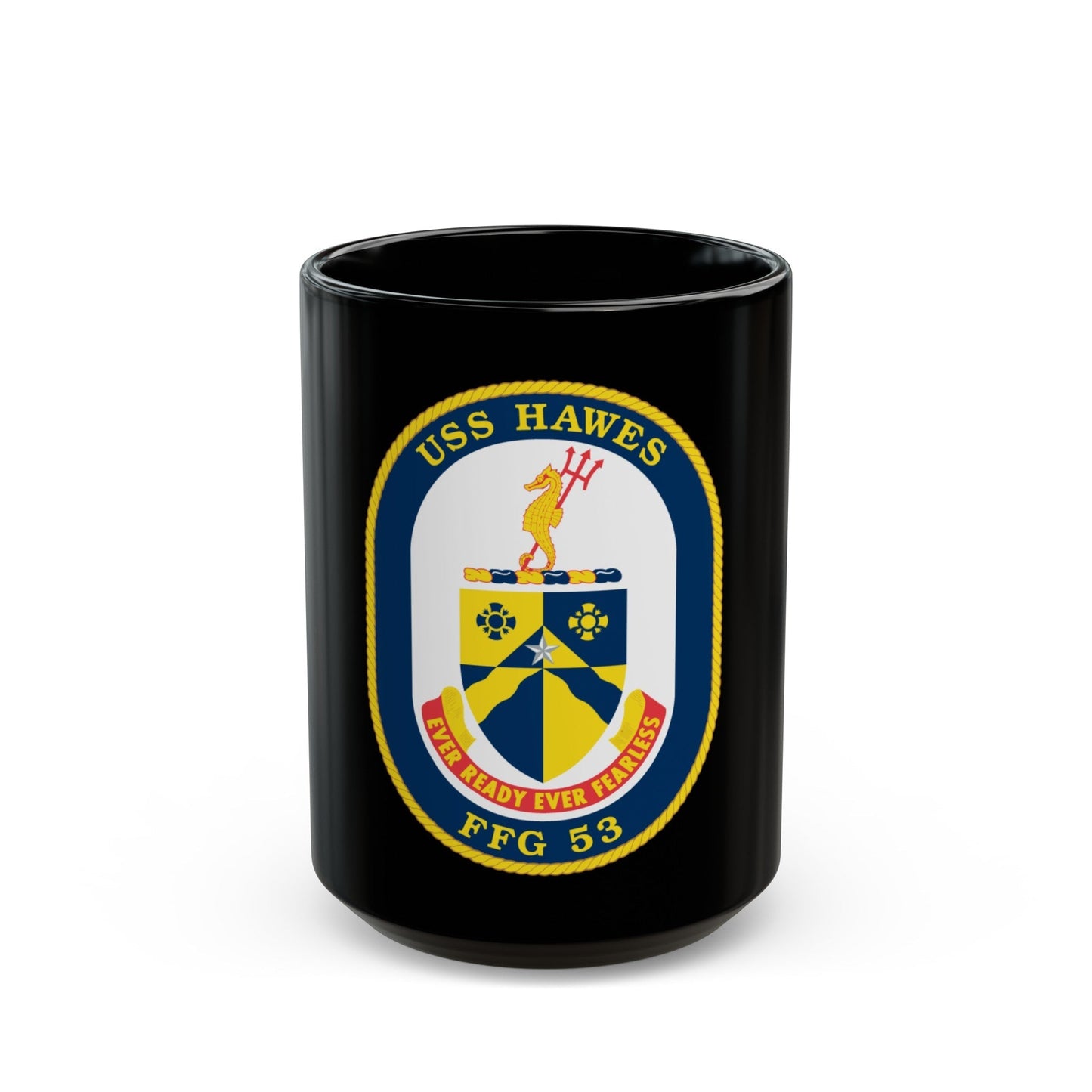 USS Hawes FFG 53 (U.S. Navy) Black Coffee Mug-15oz-The Sticker Space