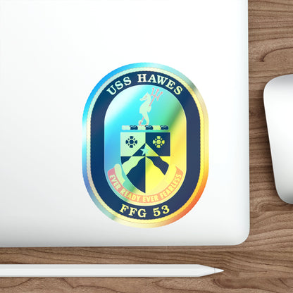 USS Hawes FFG 53 (U.S. Navy) Holographic STICKER Die-Cut Vinyl Decal-The Sticker Space