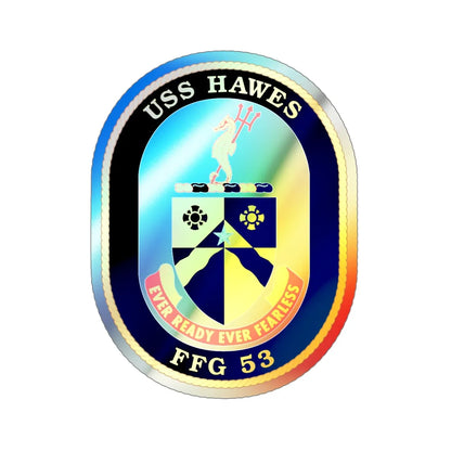 USS Hawes FFG 53 (U.S. Navy) Holographic STICKER Die-Cut Vinyl Decal 5 Inch Holographic - The Sticker Space