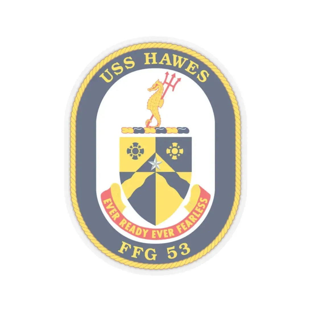 USS Hawes FFG 53 (U.S. Navy) STICKER Vinyl Kiss-Cut Decal 3 Inch Transparent - The Sticker Space