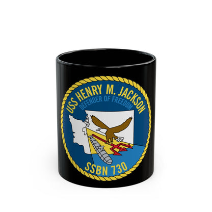 USS Henry M Jackson SSBN 730 (U.S. Navy) Black Coffee Mug-11oz-The Sticker Space