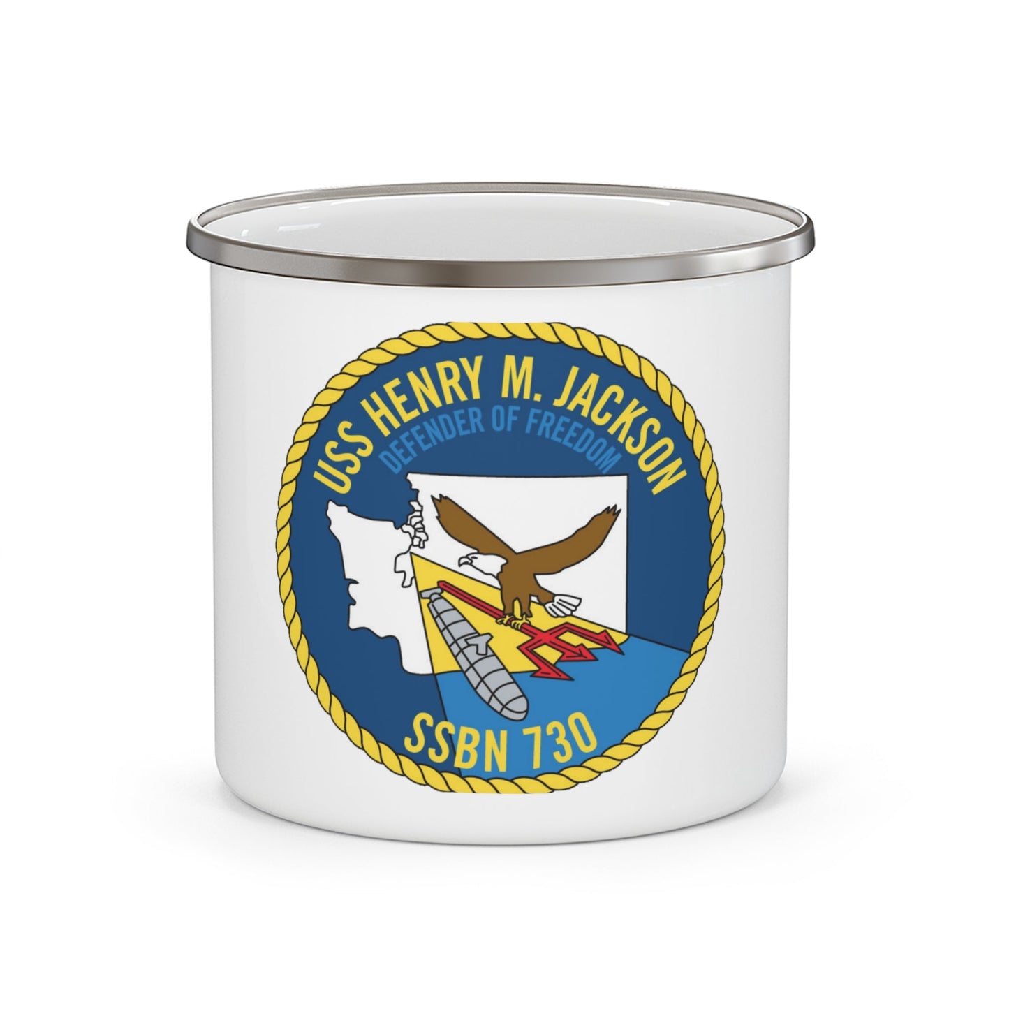 USS Henry M Jackson SSBN 730 (U.S. Navy) Enamel Mug 12oz-12oz-The Sticker Space