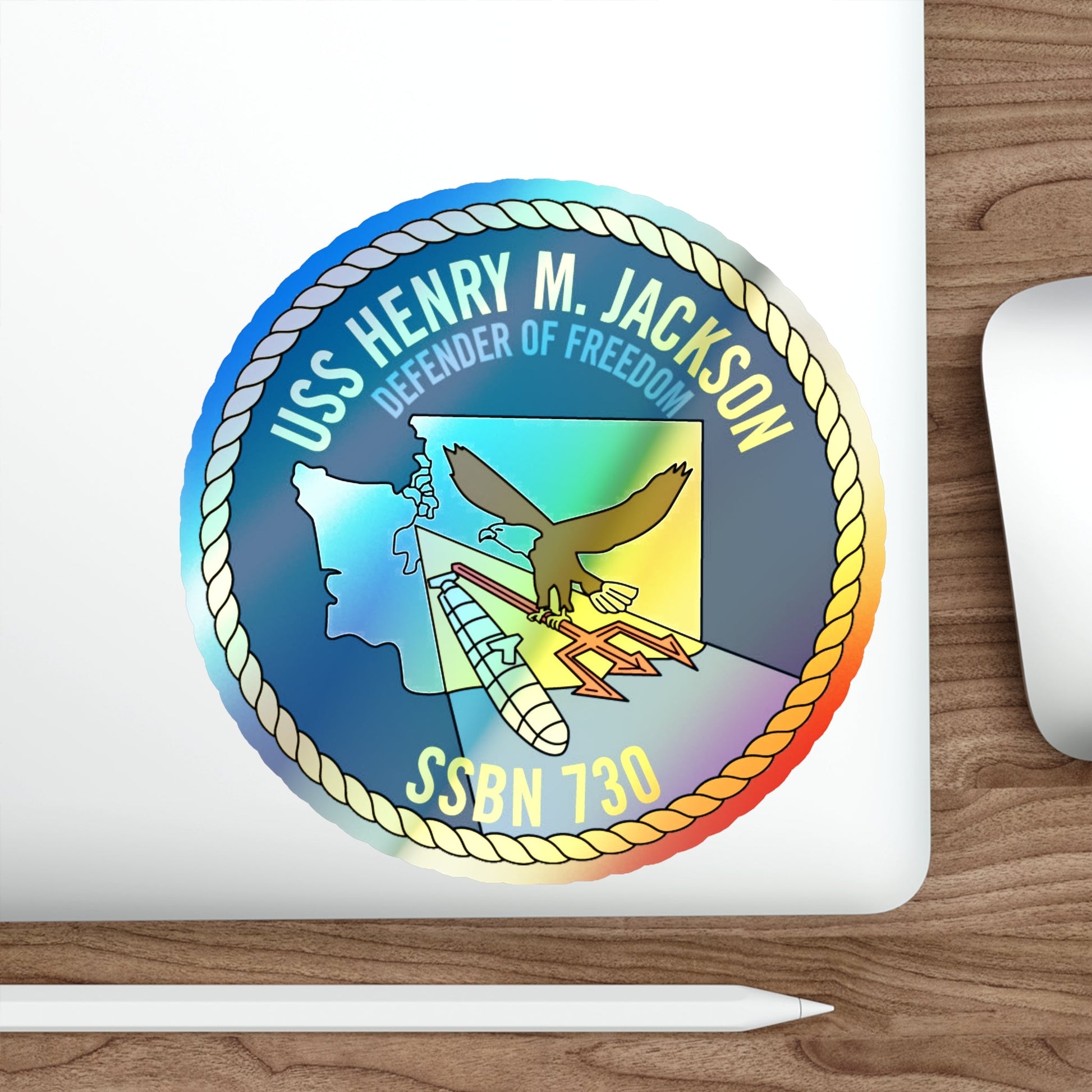 USS Henry M Jackson SSBN 730 (U.S. Navy) Holographic STICKER Die-Cut Vinyl Decal-The Sticker Space