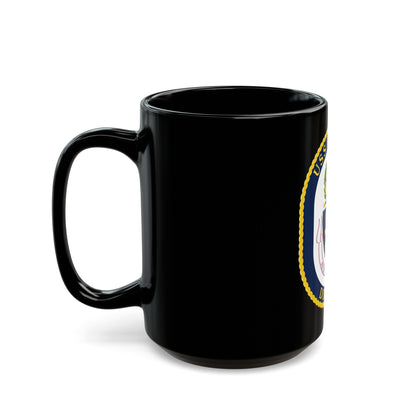 USS Hopper DDG 70 Crest (U.S. Navy) Black Coffee Mug-The Sticker Space