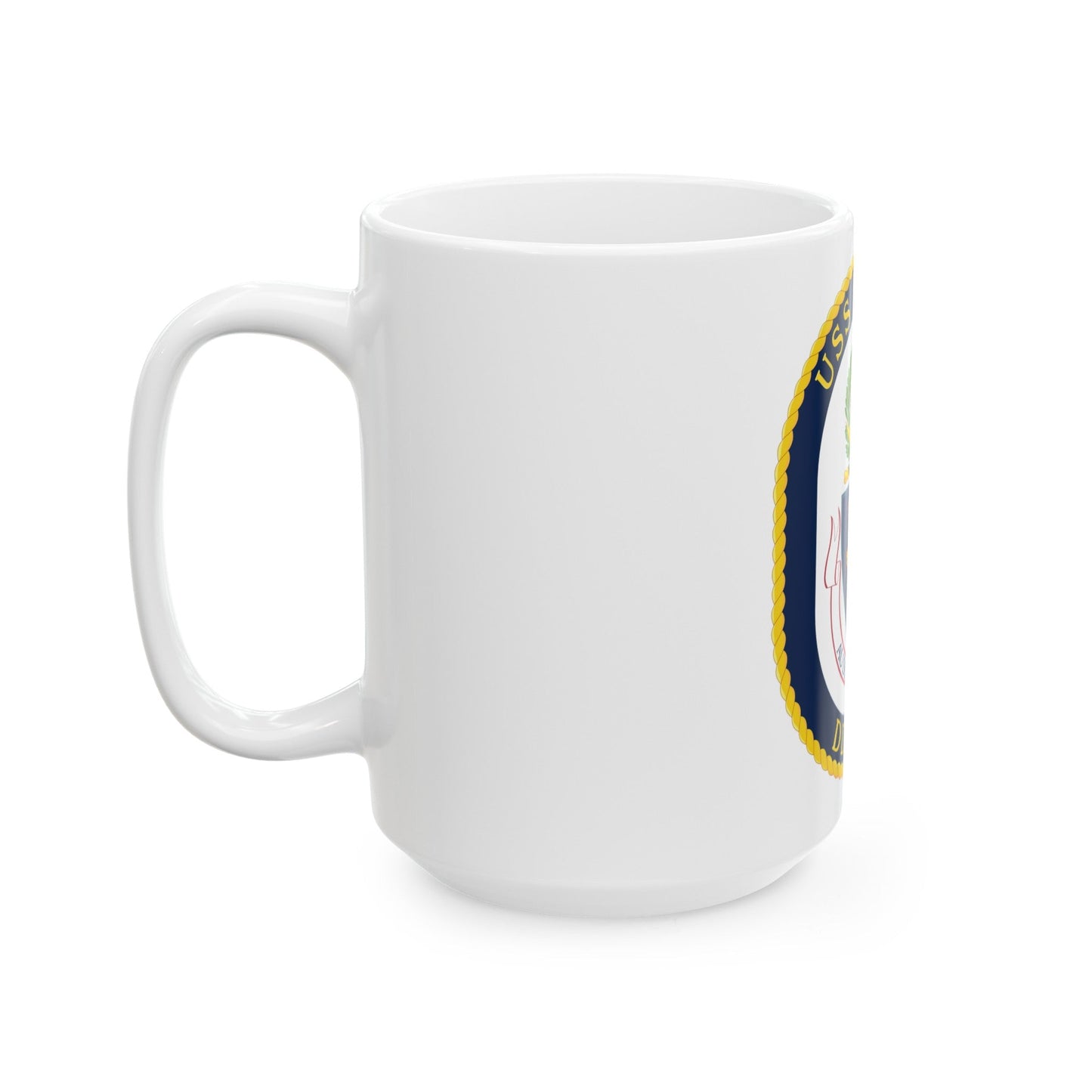 USS Hopper DDG 70 Crest (U.S. Navy) White Coffee Mug-The Sticker Space