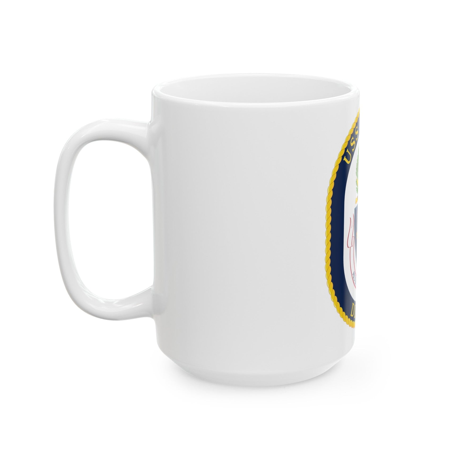 USS Hopper DDG 70 Crest (U.S. Navy) White Coffee Mug-The Sticker Space