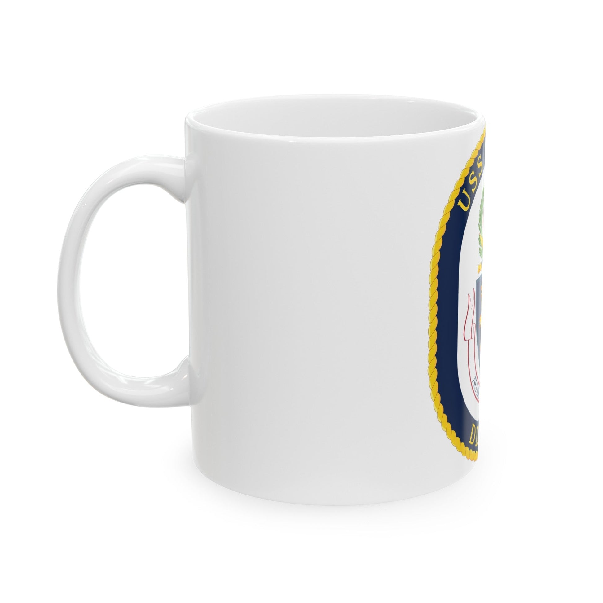 USS Hopper DDG 70 Crest (U.S. Navy) White Coffee Mug-The Sticker Space