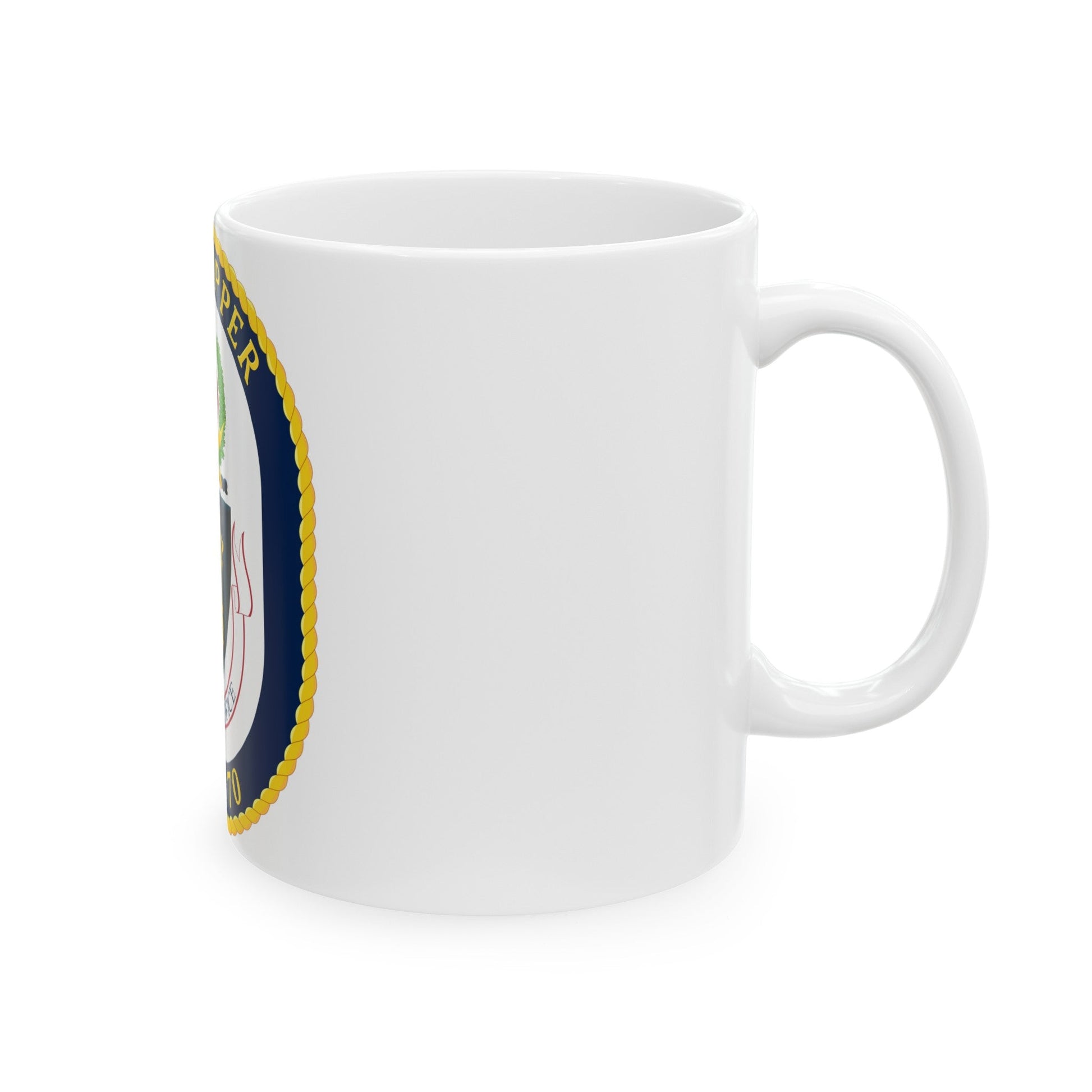 USS Hopper DDG 70 Crest (U.S. Navy) White Coffee Mug-The Sticker Space