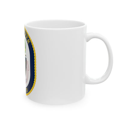 USS Hopper DDG 70 Crest (U.S. Navy) White Coffee Mug-The Sticker Space