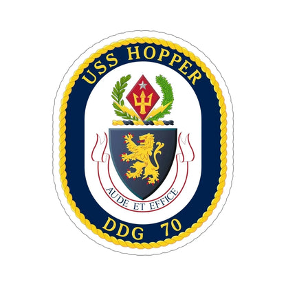 USS Hopper DDG 70 Crest (U.S. Navy) STICKER Vinyl Die-Cut Decal 6 Inch - The Sticker Space