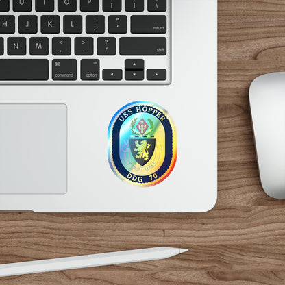 USS Hopper DDG 70 (U.S. Navy) Holographic STICKER Die-Cut Vinyl Decal-The Sticker Space